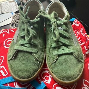 Golden Goose Green Suede Kids Sneakers